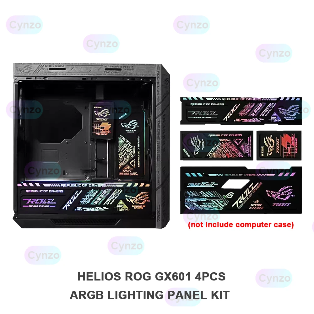 

MOD GX601 Case Lighting Panel Kit 4pcs,ROG Strix Helios Gamers Chassis Refit Light Board Plate,UV PC Case Shroud AURA SYNC