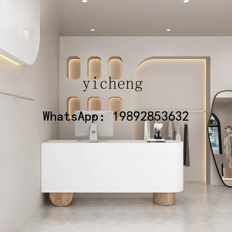 

X5 checkout page Bar counter Small company front desk Light luxury arc hotel reception desk table