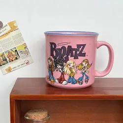 Anime Figure Princess Mug Ceramic Water Cup Fashion Doll Bratz Animation Peripheral Girls Pink Drinking Bottles Daily Cups Gifts