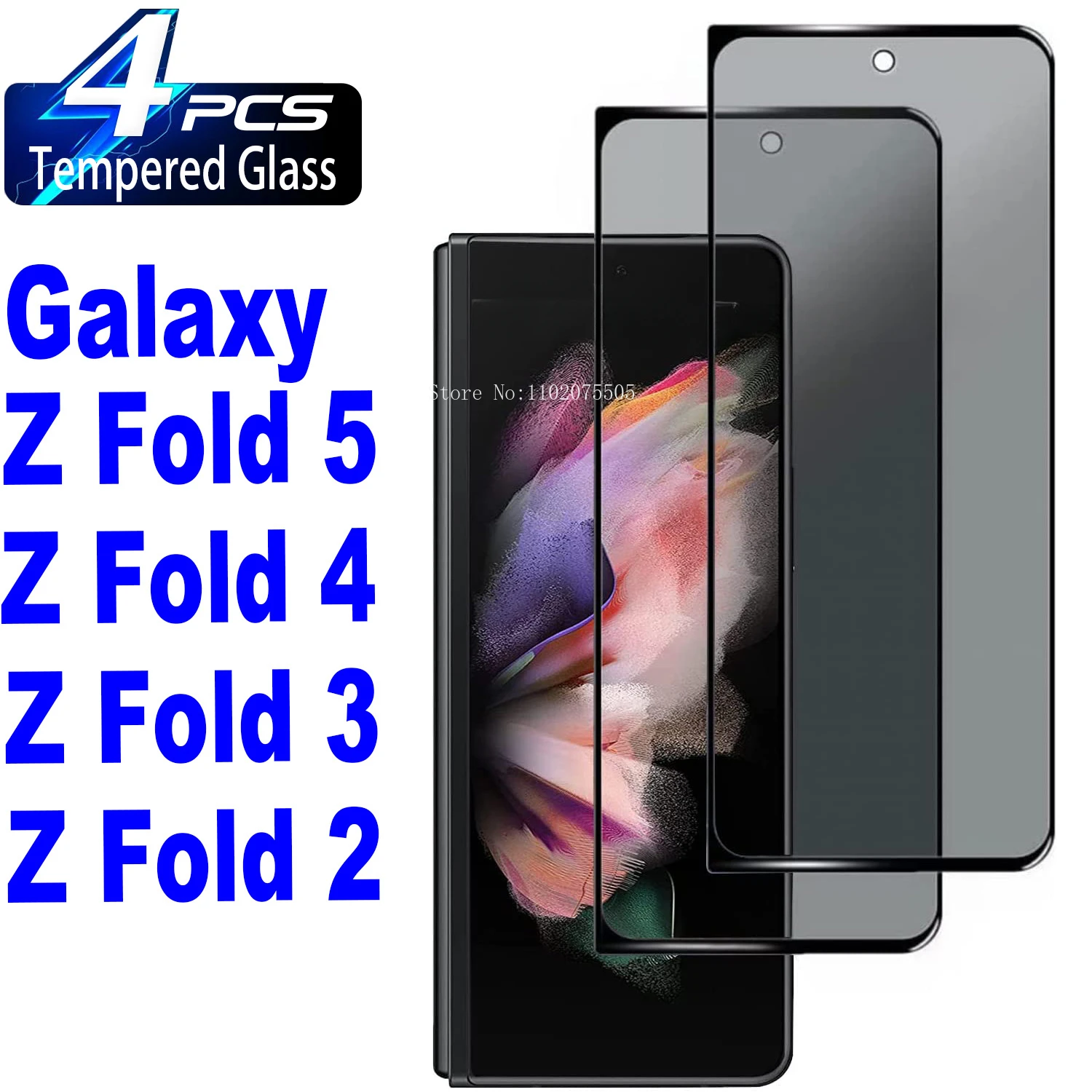 4PCS Anti Spy Full coverage protector For Samsung Galaxy Z Fold 2 3 4 5 Screen Protector Privacy Glass Film Fast Shipping