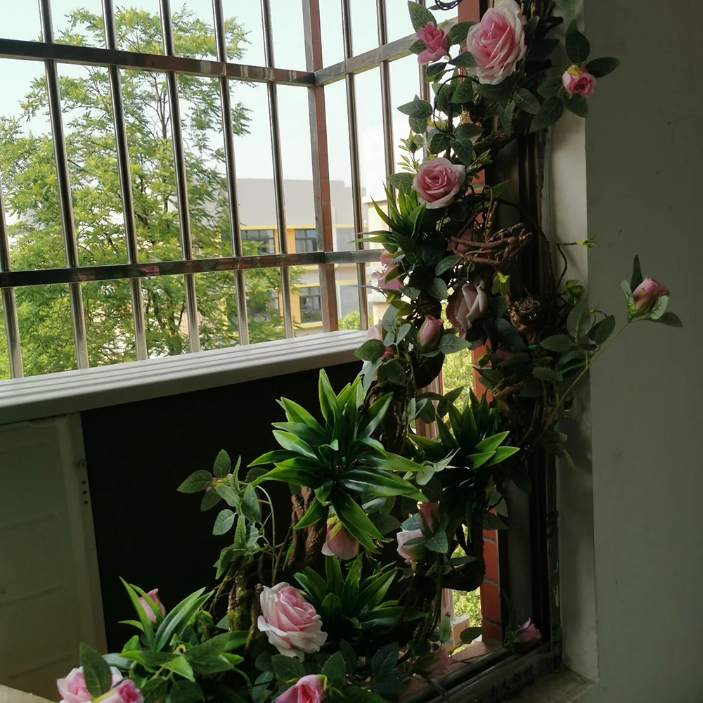 1.75 Meter Artificial Vine Green Leaf Simulation Rose Rattan Plant Branch Decoration Office DIY Rattan