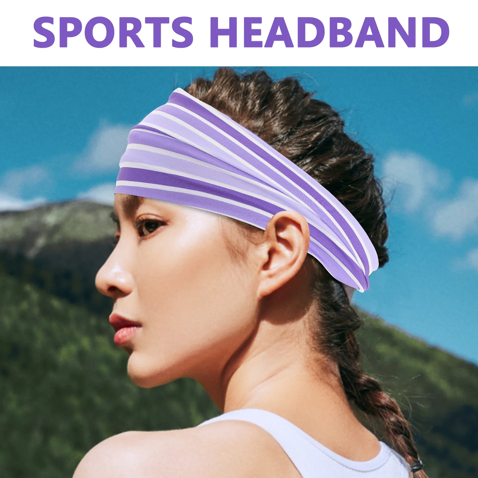الصيف عصابة رياضية للرأس المرأة تنفس مطاطا عدم الانزلاق طبقة مزدوجة امتصاص العرق اليوغا الجري اللياقة البدنية هيرباند #4