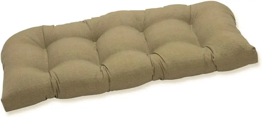

Monti Chino Solid Indoor/Outdoor Wicker Patio Sofa/Swing Cushion Tufted, Weather And Fade Resistant, 19"" X 44"", Tan