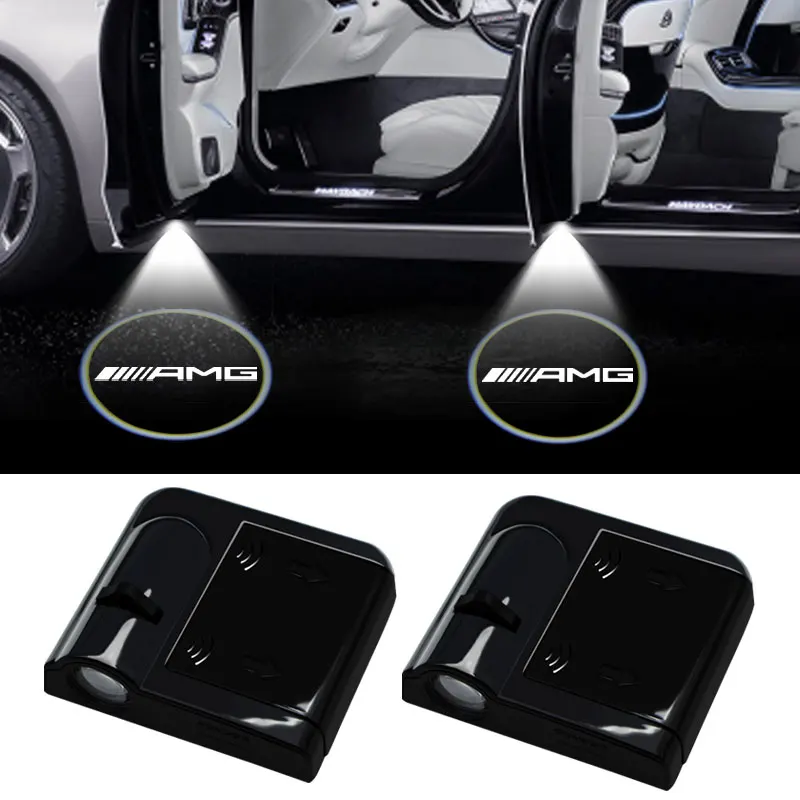 

1/2 шт. LED-проекторы для дверей автомобиля AMG, приветственные огни, аксессуары для Mercedes-Benz W203 W124 W220 W205 W201 W204 W211 W210