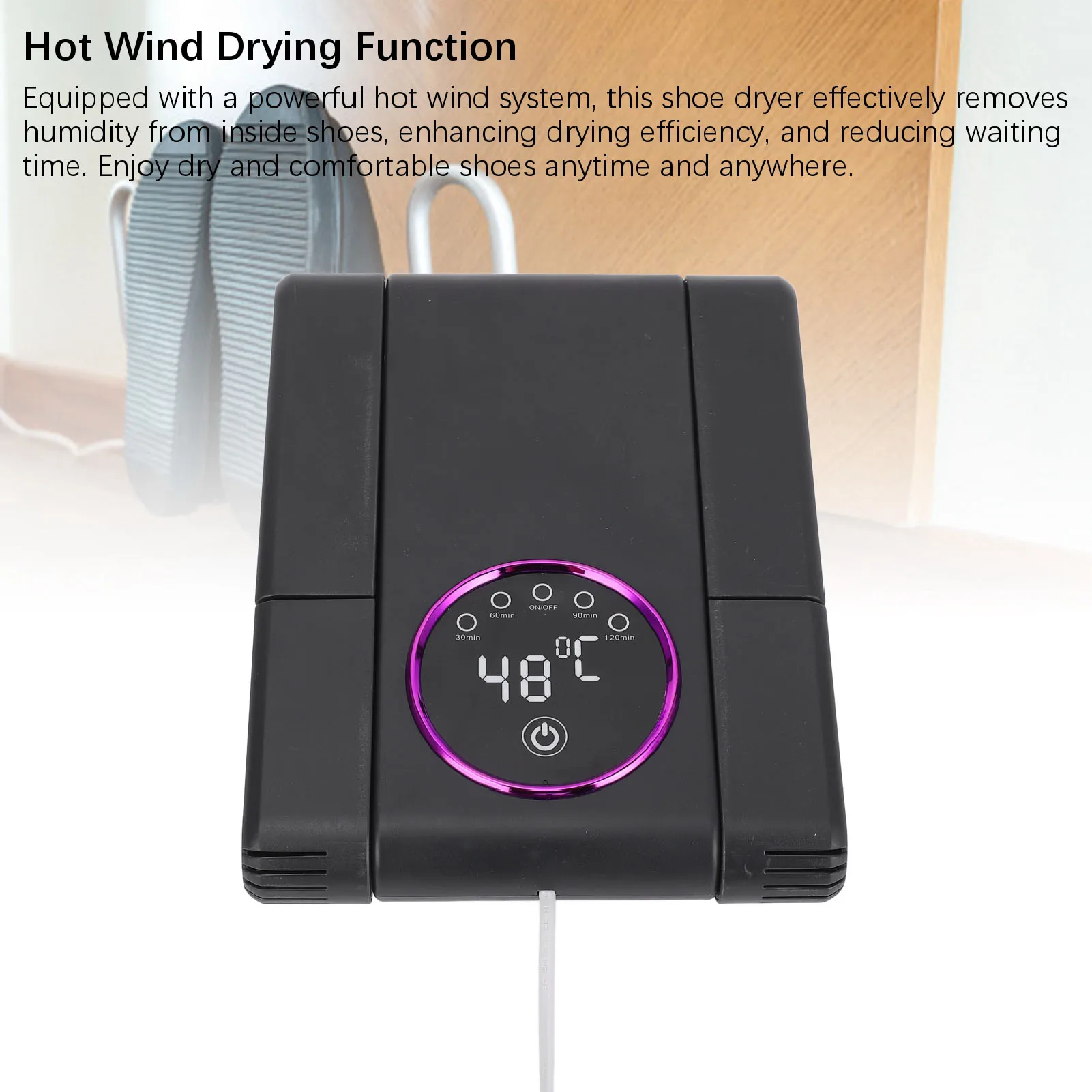 Quick Dry Shoe Warmer Portable Boot Dryer Foldable Retractable Design with Timer Constant Temperature Heat Blower for Travel