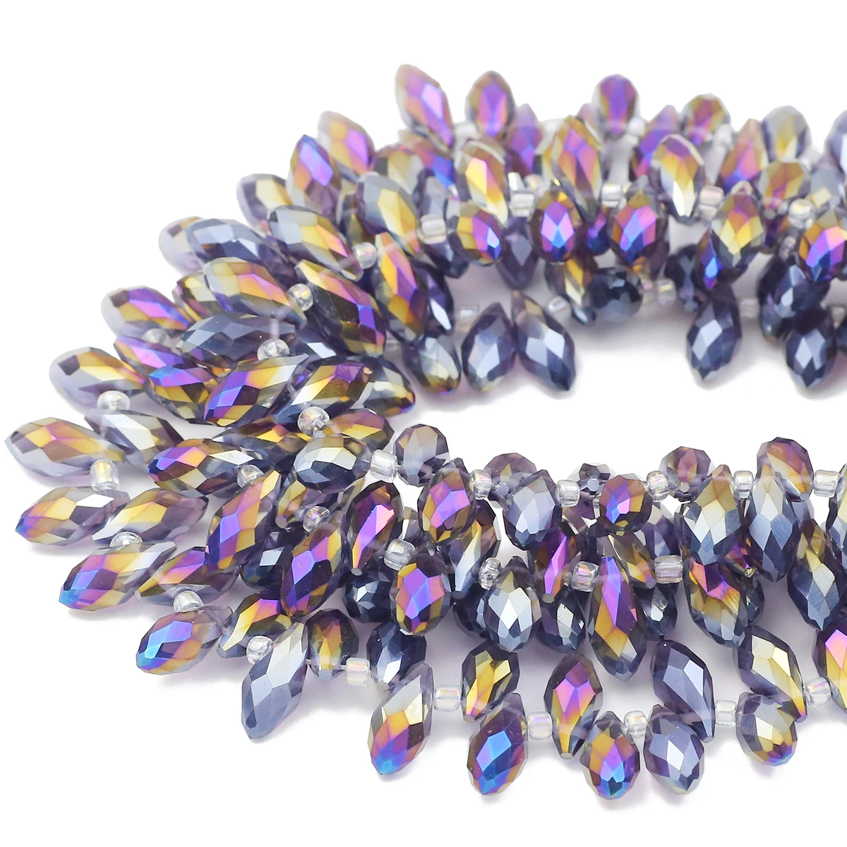Veilchen Lila Wassertropfen Österreichisches Kristallglas Lose Distanzperlen 30–50 Stück 5/6/8 mm für Schmuckherstellung Armband DIY Zubehör