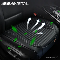 SEAMETAL Nappa Leather Car Seat Covers Interior Front Seats Cover Protector Four Seasons Breathable Automobiles Seat Cushion Mat
