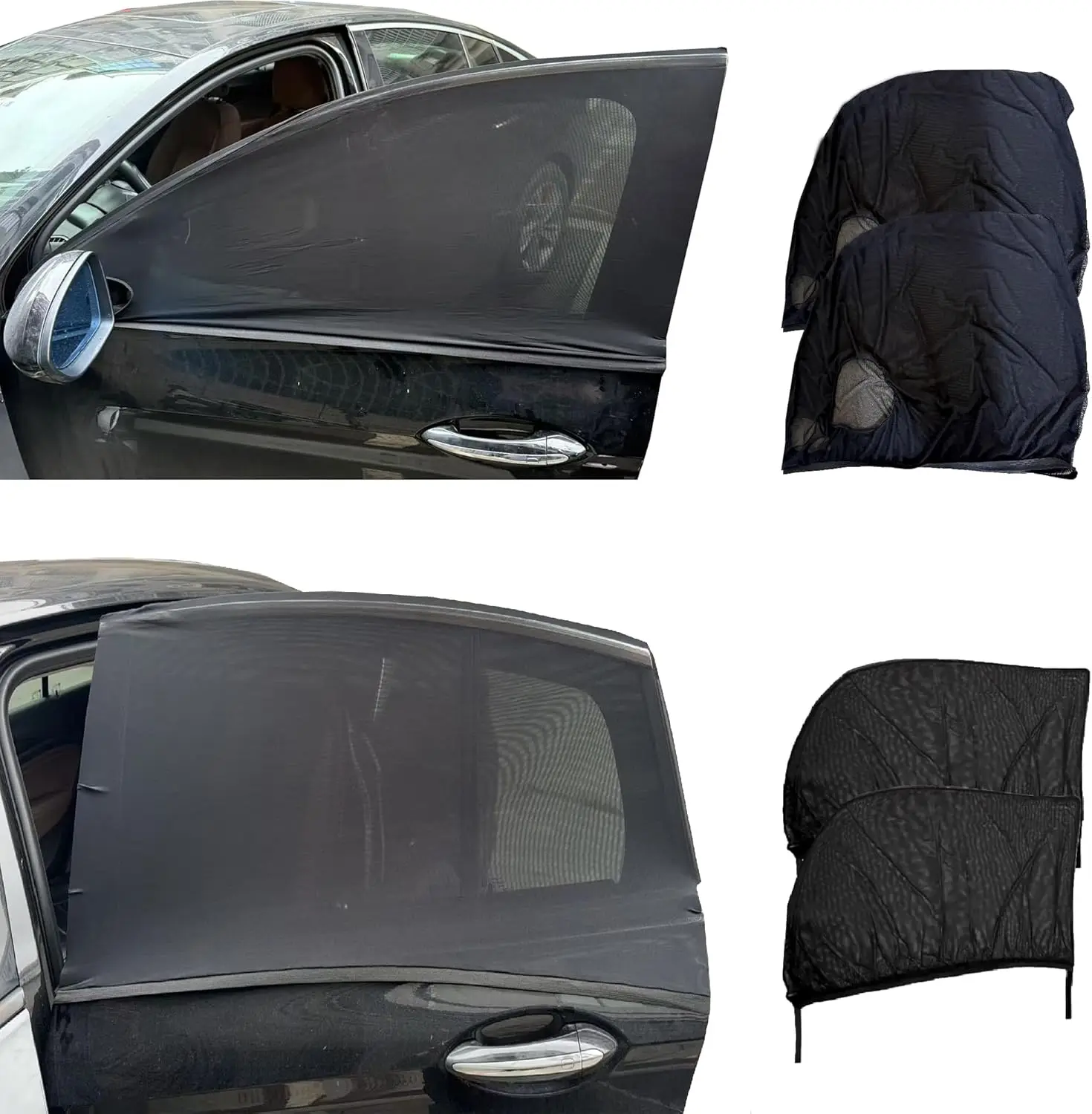 

Комплект солнцезащитных козырьков на боковое окно автомобиля, эластичные чехлы от москитной сетки для внедорожников и автомобилей — передние и задние