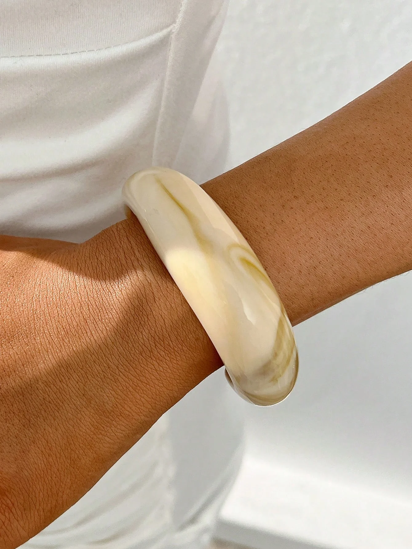 1pc/3pcs Vintage Minimalist Wave Shaped Acrylic CCB Bangle Bracelet Set For Women Holiday Boho Daily Wear Stackable Jewelry Gift