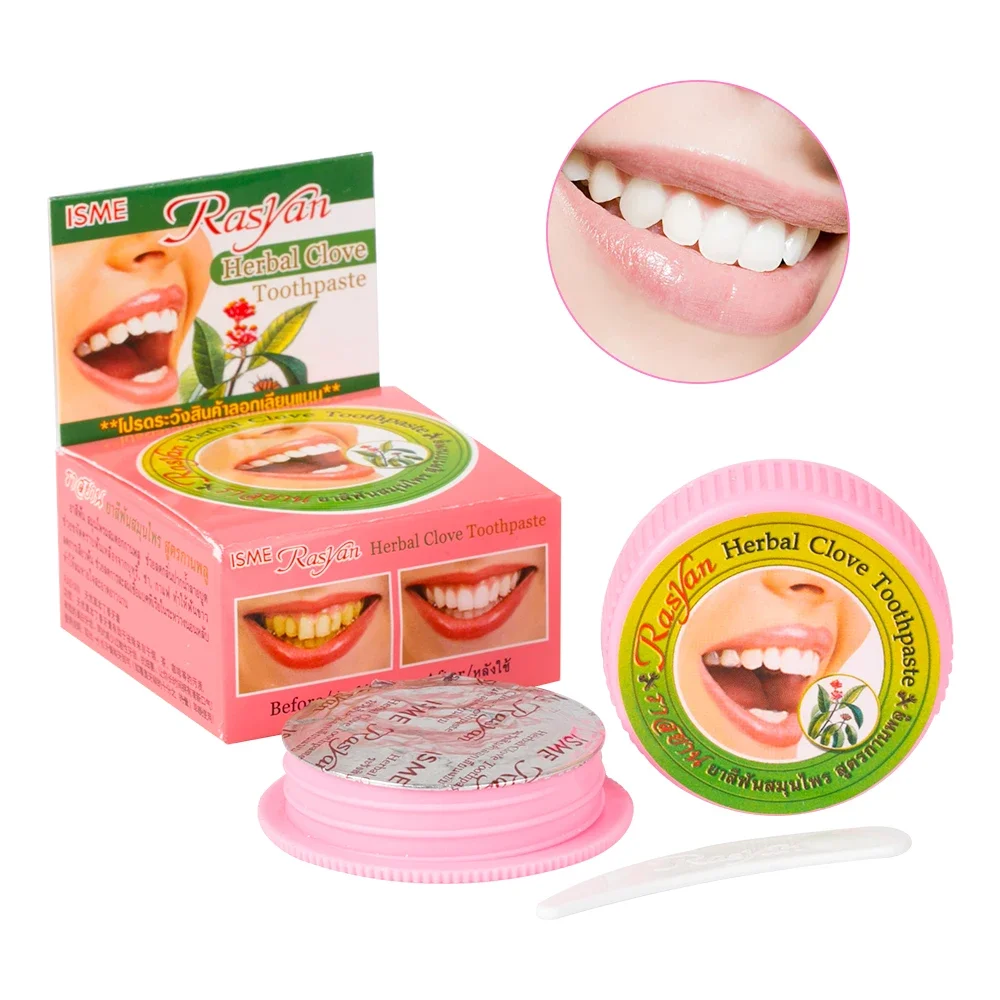 

Natural Clove Thailand Toothpaste Tooth Whitening Powder Remove Stain Allergic White Tooth Paste