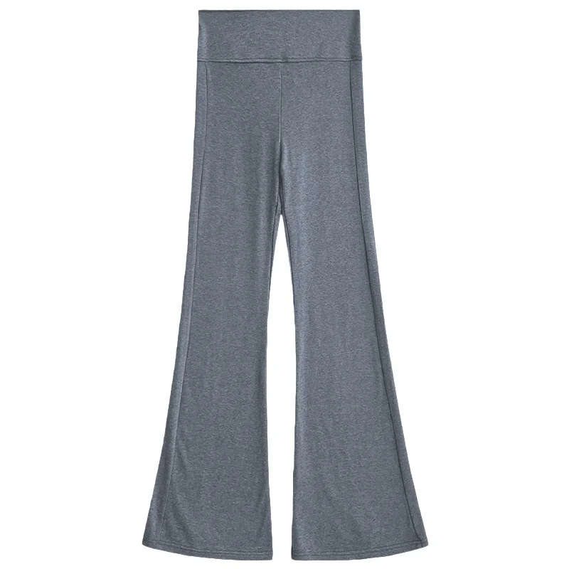 Low Waist Draped Thin American Style Yoga Sports Pants Women's Summer Casual Bell Bottom Sweatpants Polyester Lycra Blend