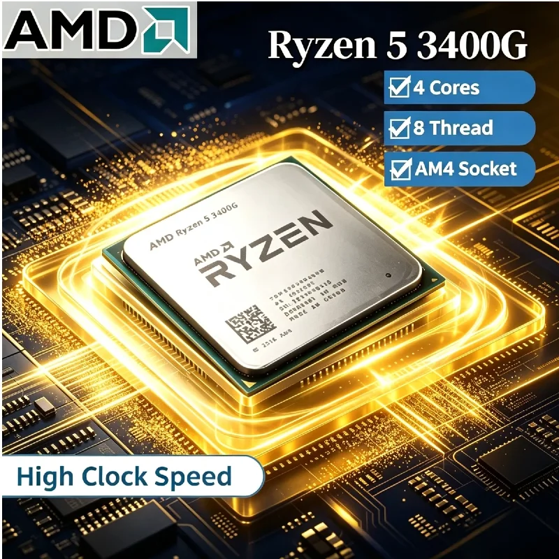 AMD Ryzen 5 3400G Hot Selling AM4 IGP Chip YD3400C5M4MFH Quad Core 8 Thread 3.7GHz 65W Brand New Desktop Processor In Stock