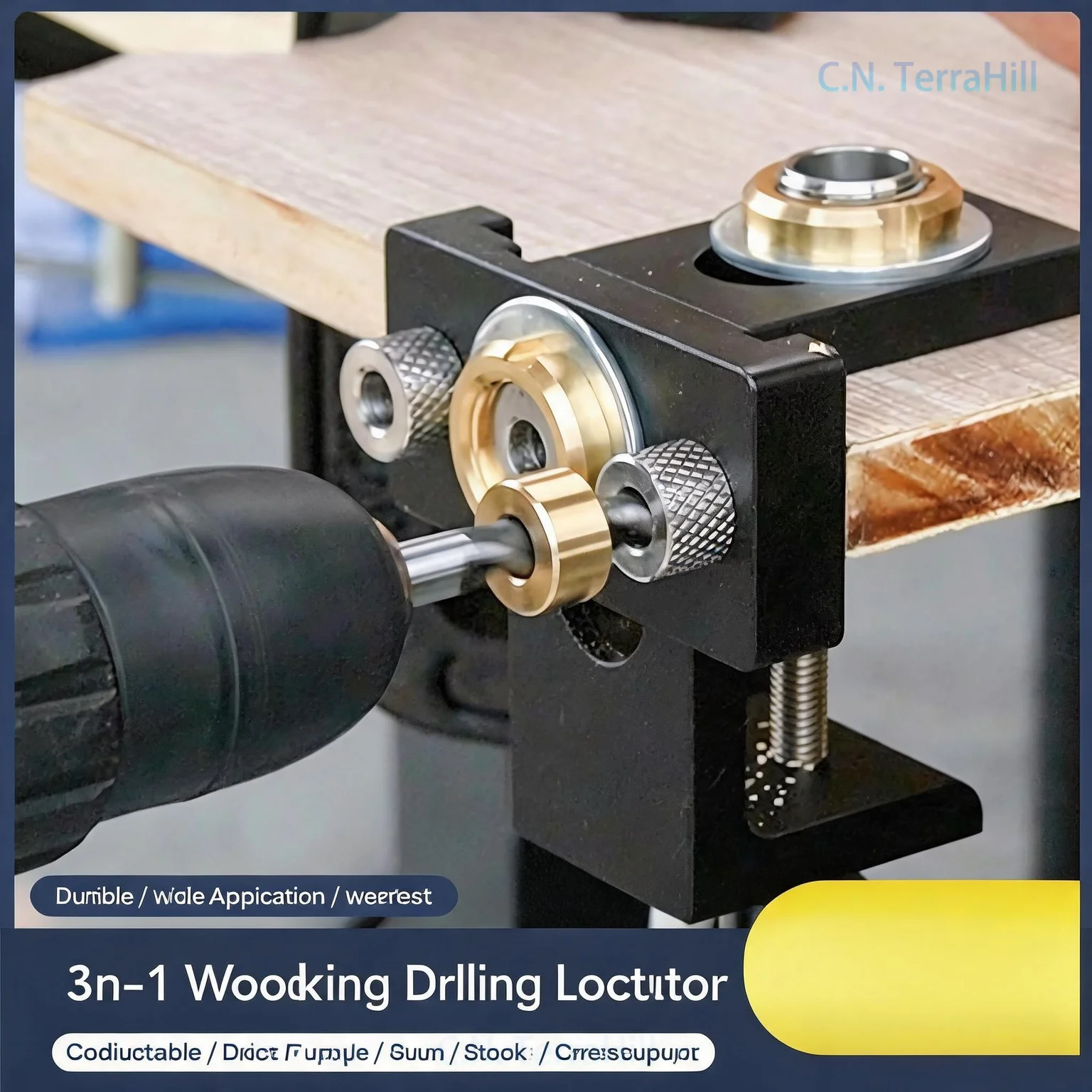 Woodworking Dowel Drilling Jig 3-in-1 Dowel Center Punch Locator for Cabinet Panel Furniture Hole Alignment Tool