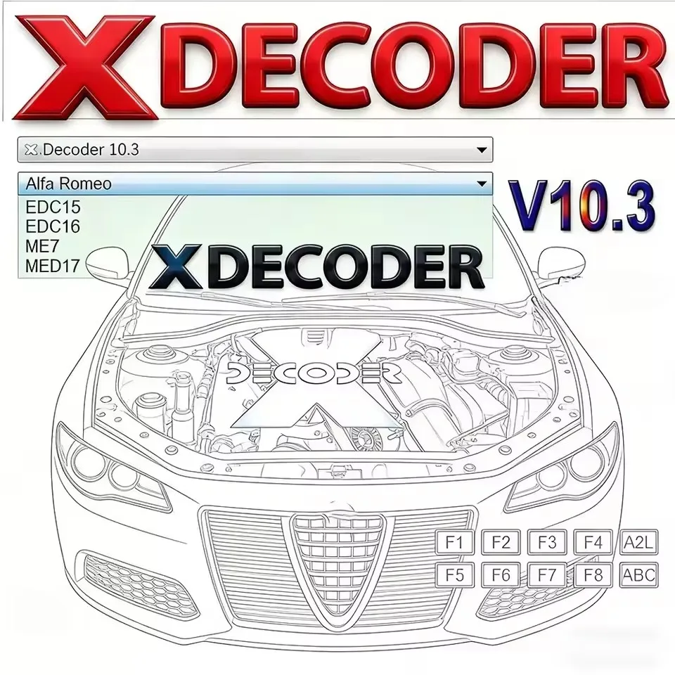 Latest Xdecoder 10.3 obd2 scanner with Keygen DTC Remover Crack DTC OFF Delete Software Full Verison for Car EDC15 EDC16 EDC17
