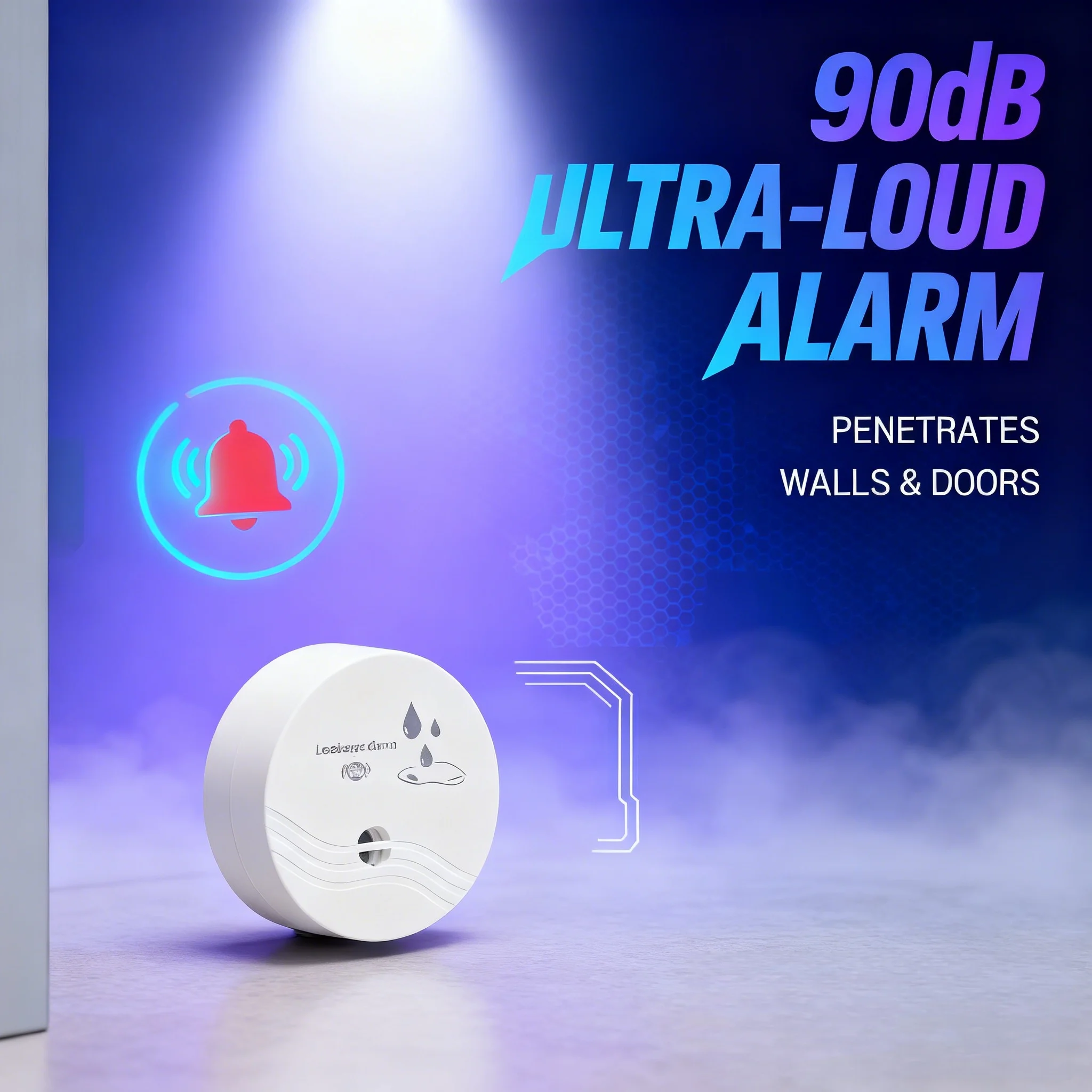 

Умный Wi-Fi детектор утечки воды 90 дБ, аварийное отключение питания, рабочее оповещение о безопасности под раковиной и стиральной машине