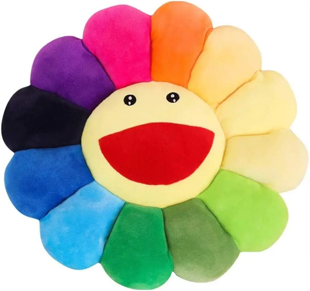 

Rainbow Sunflower Plush Pillow, Soft Velvet Floor Cushion for Home Decor and Comfort