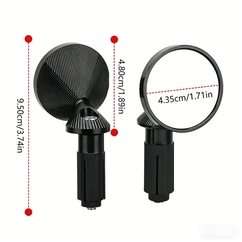 Universal Motorcycle Rear View Mirror Accessories 360 Rotable Wide-Angle Bar End Mirror for Electric Vehicle Handlebar Items