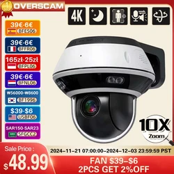 Vandalproof Câmeras de Vigilância Segurança Outdoor, 4K, 8MP Dome, PTZ, IP, Zoom Óptico 10X, P2P Áudio, CCTV, XMeye Pro App