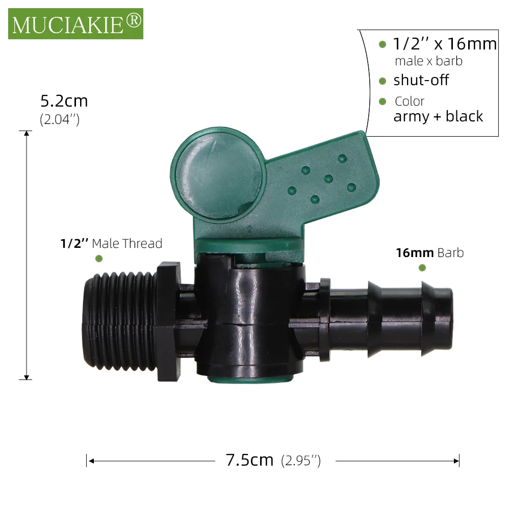 MUCIAKIE 1PC 1/2 \'\'3/4\'\' gwint równe zmniejszone podlewanie Adapter nawadnianie ogrodu zawór odcinający kroplówki armatura wspólne