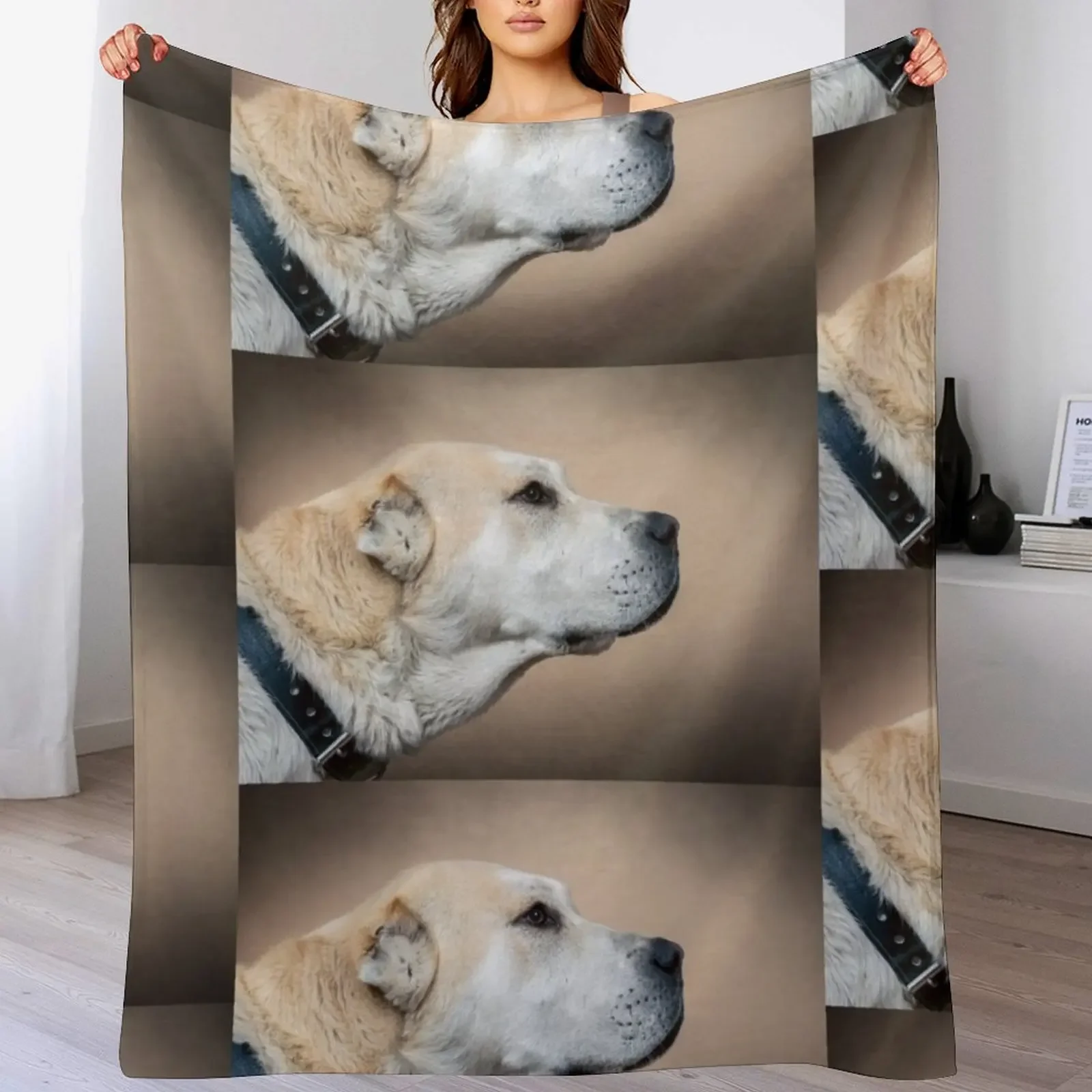

Central Asian shepherd. Alabai dog Throw Blanket Beautifuls warm for winter Blankets