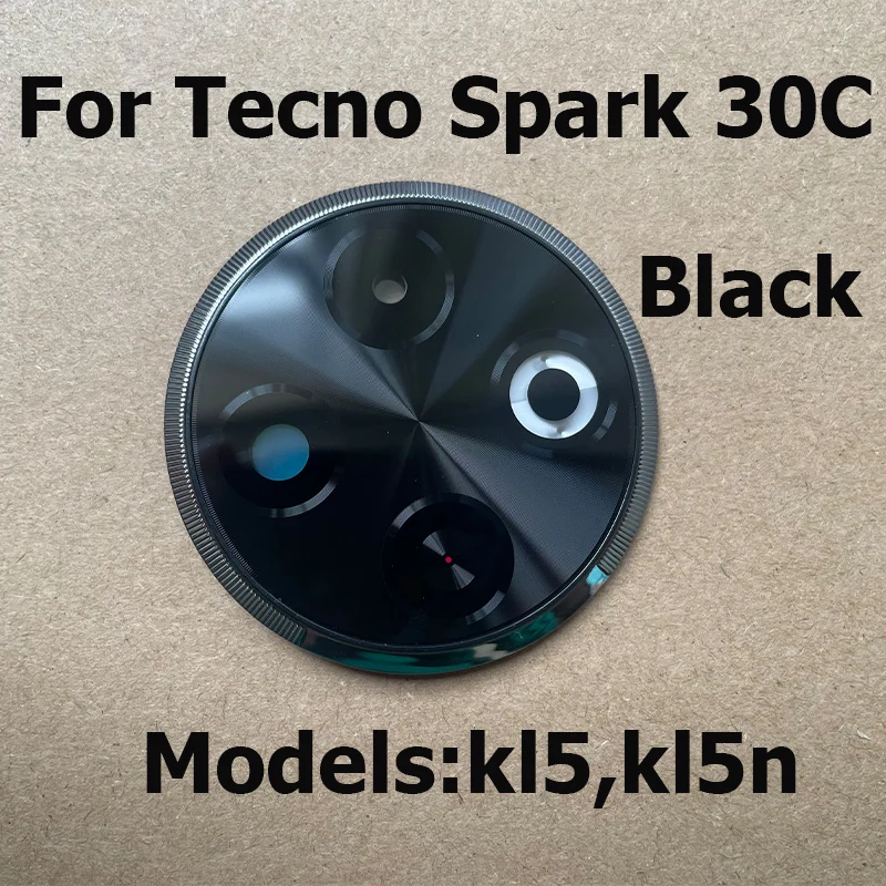 New Back Rear Camera Glass Lens Circle Cover Frame For Tecno Spark 30C With Glue Adhesive kl5 kl5n Repair Parts