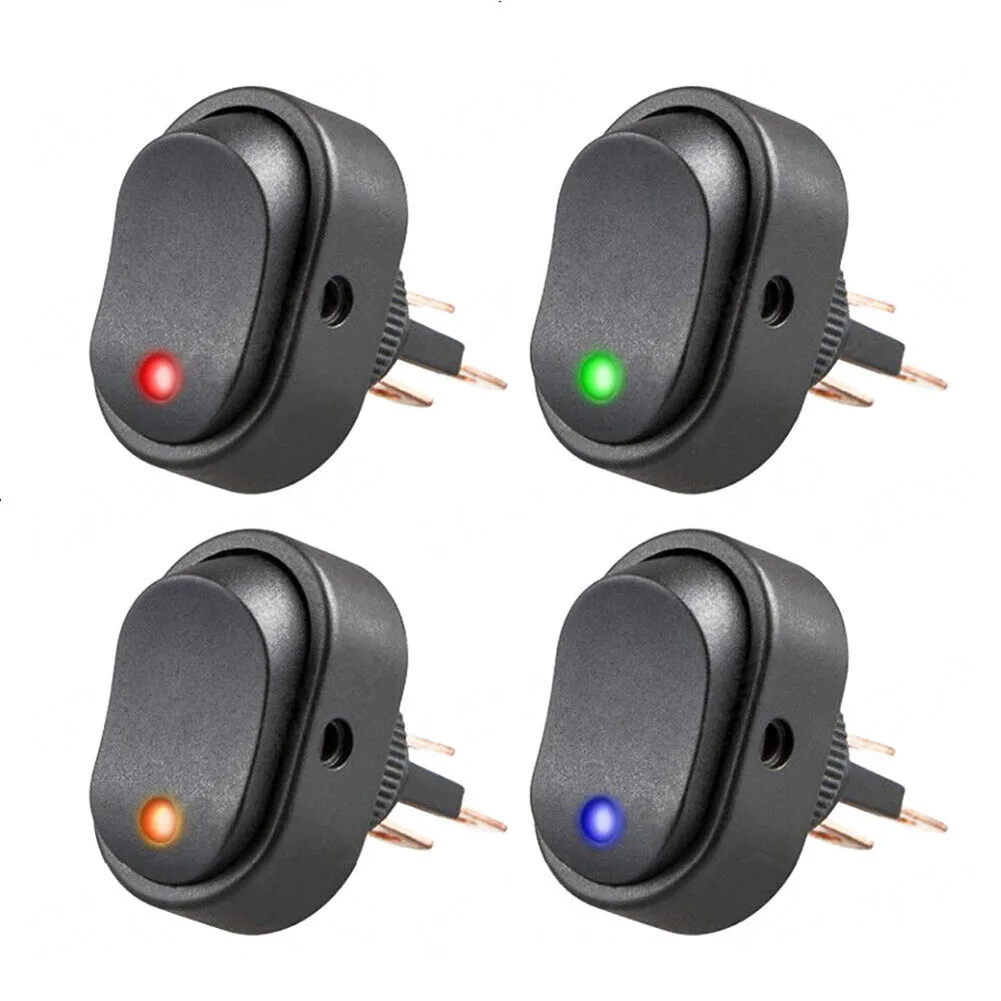 12V 30A Heavy Duty LED Rocker Switch Set 4PCS with ON/OFF Function for Automotive and Marine Motor Applications