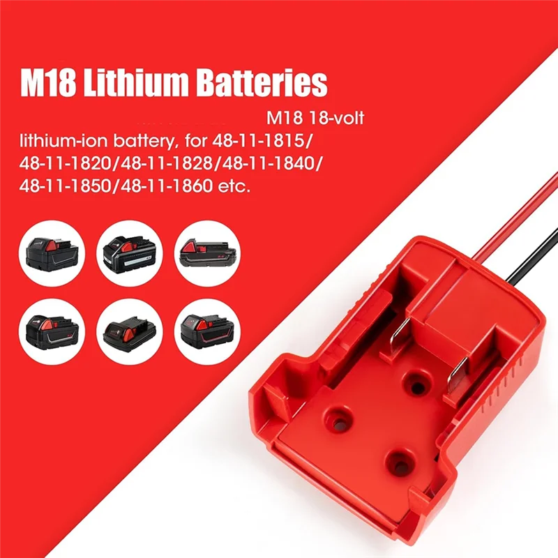 

ABZC-2Packs Power Wheel Adapter For M18 18V Battery, Battery Converter Kit With Fuses Holder, Wire Terminals, Fuses
