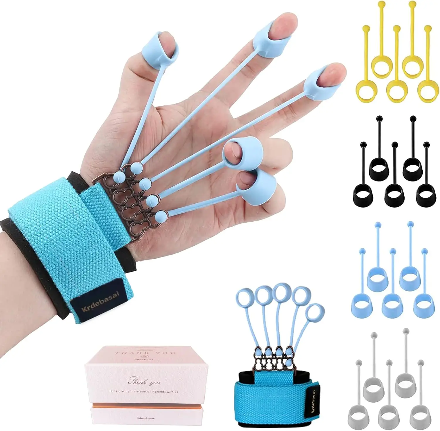 Finger Exerciser,4 Resistance Levels Finger Strengthener for Hand Therapy, Rock Climbing - Relieve Pain for Arthritis, Carpal Tu