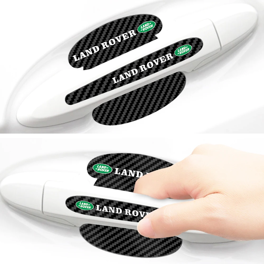 Car Door Handle Protector Carbon Fiber Anti-Scratch Silicone Door Bowl Sticker For Land Rover Range Rover Discovery 4 Freelander