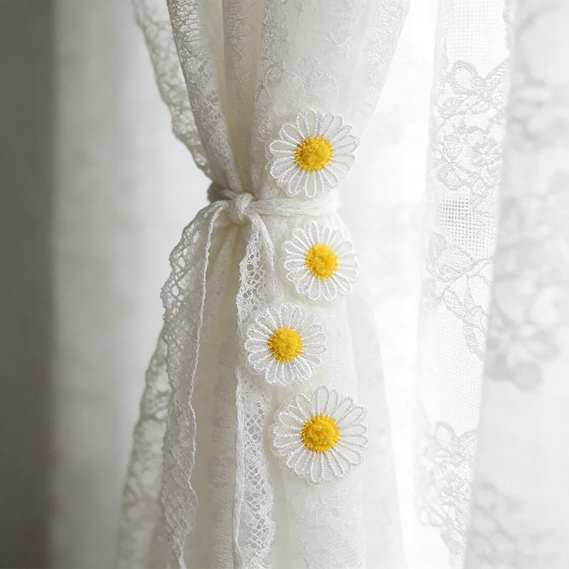 5Pcs Flower White Daisy Patches For Clothing Embroidery Double Layer Applique Sewing Craft