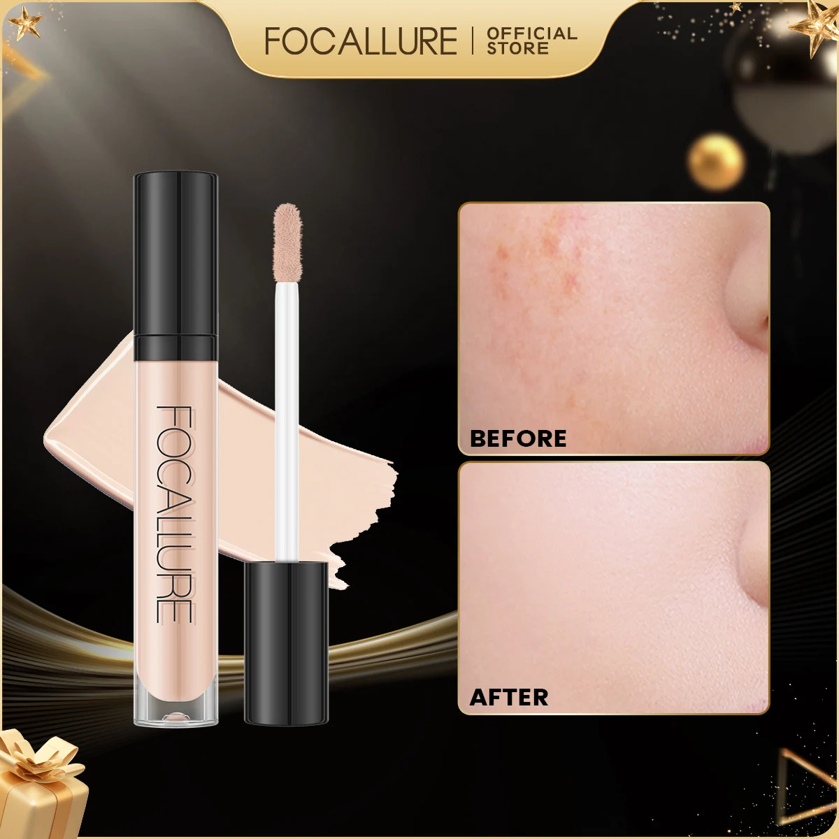 FOCALLURE 7 Colors Face Concealer Waterproof Full Coverage Long-lasting Moisturizing Smooth Liquid Foundation Makeup Cosmetics