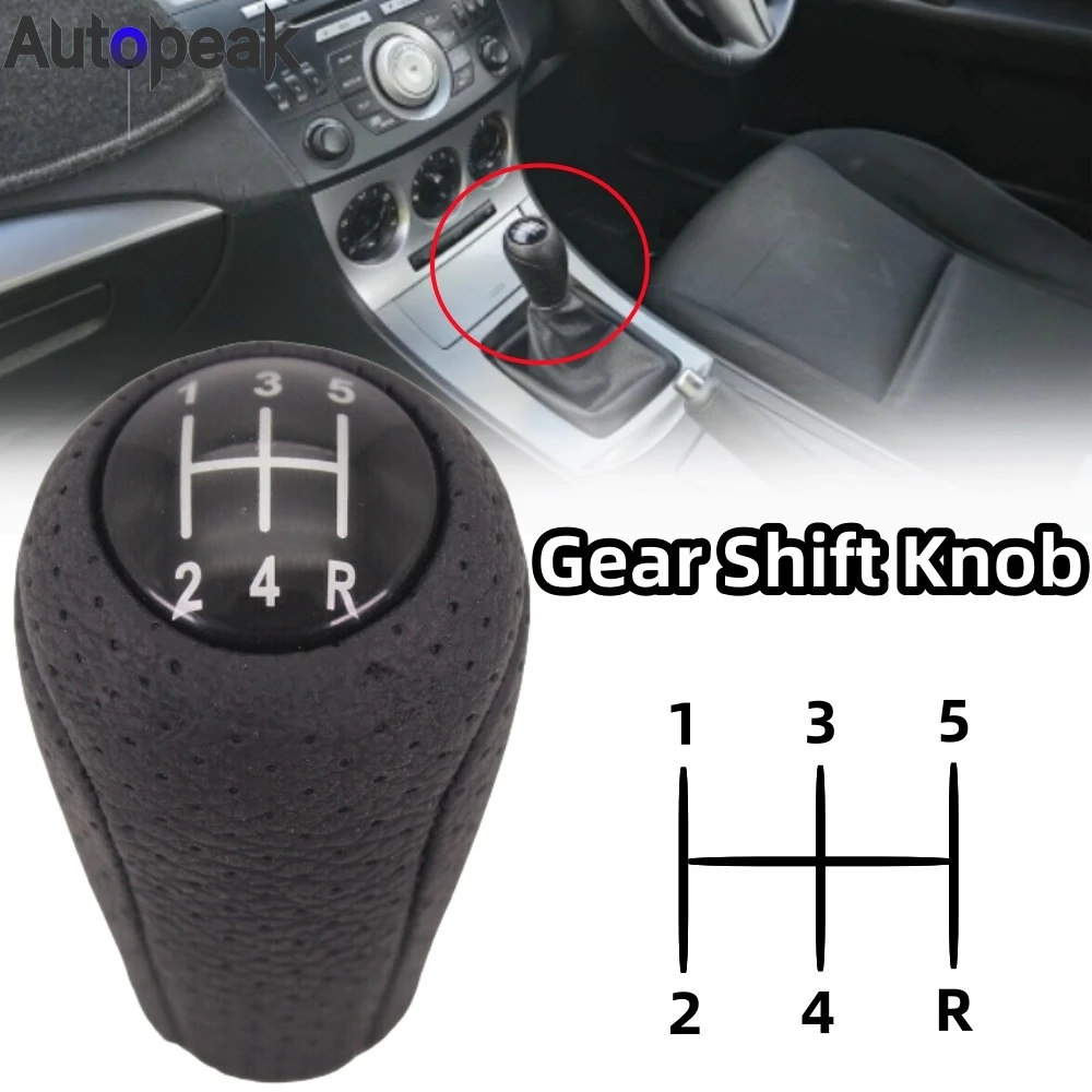 5 Speed Gear Shift Knob For Mazda 3 BK BL 2006-2012 5 CR CW 2005-2013 6 II GH 2007-2012 CX-7 ER 2006-2012 MX-5 NC III 2005-2014