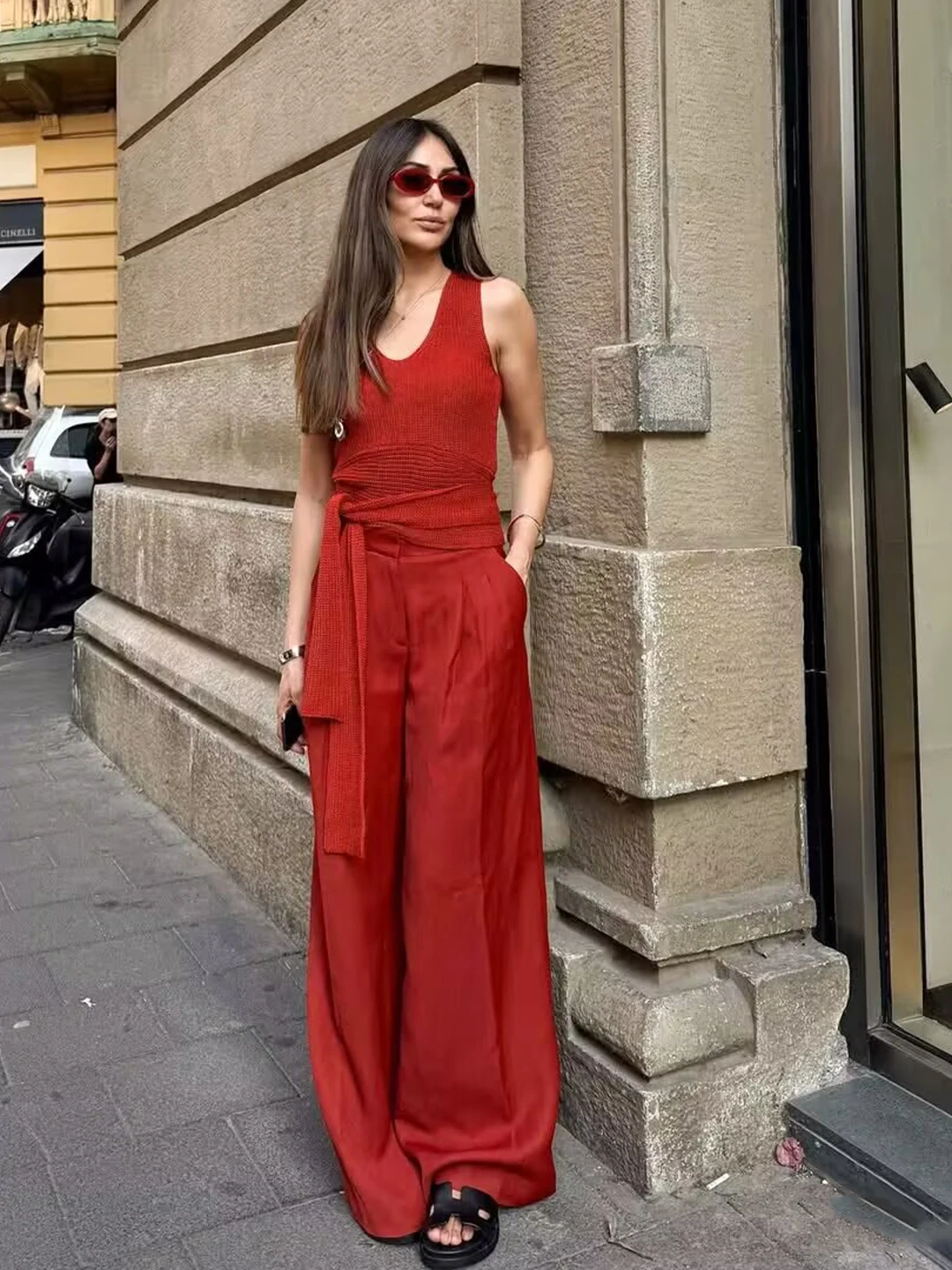 

Новая простая футболка с v-образным вырезом и свободным поясом, красная футболка из чистого хлопка с дизайном Sensation Svel ter, женский топ Faion, летняя футболка