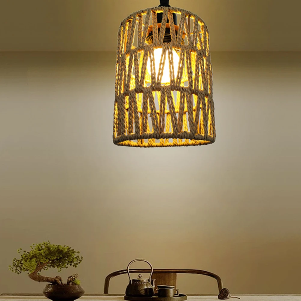

Decorative Woven Paper Rope Pendant Lampshade for Restaurant Home Chinese Style Woven Lamp Shades Lamp Shades Pendant Shade