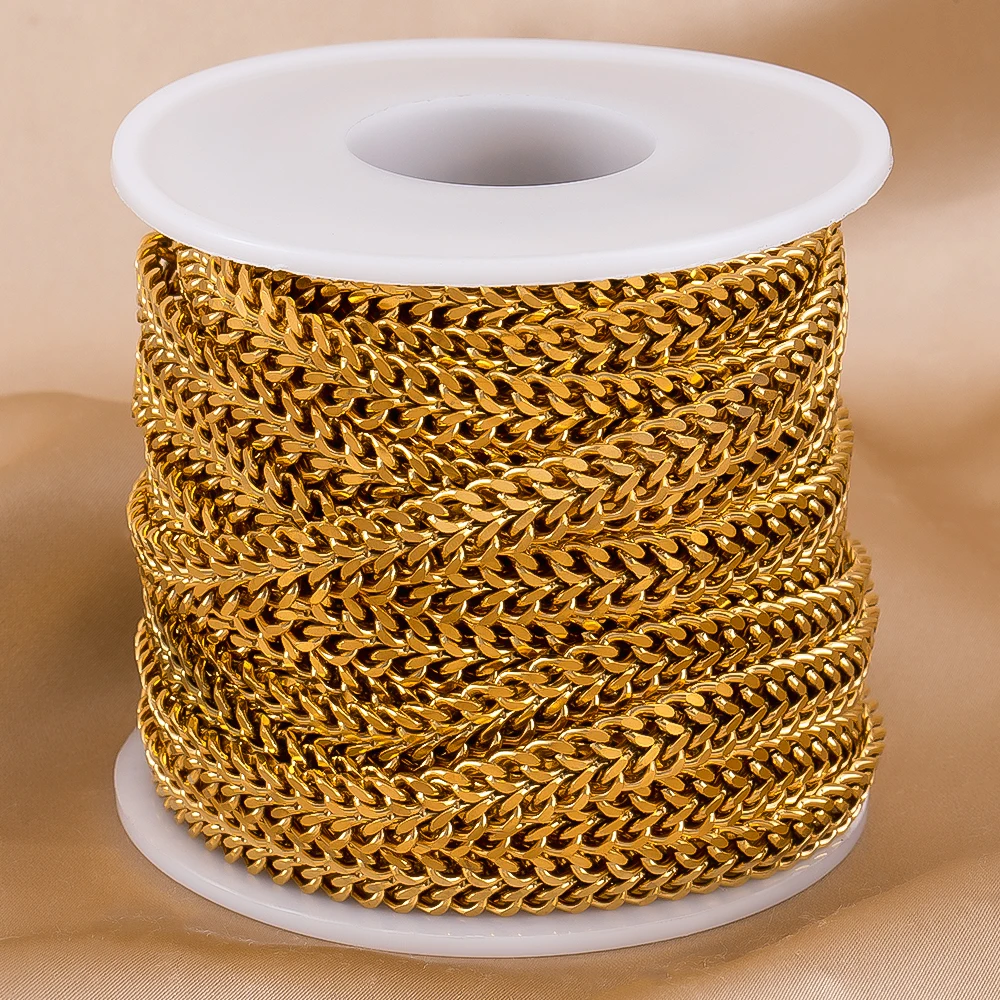 0.5/1Meter Stainless Steel Two-chain Punk Link Chain Trend Necklace Chain for DIY Jewelry Making Necklace Bracelet Accessories