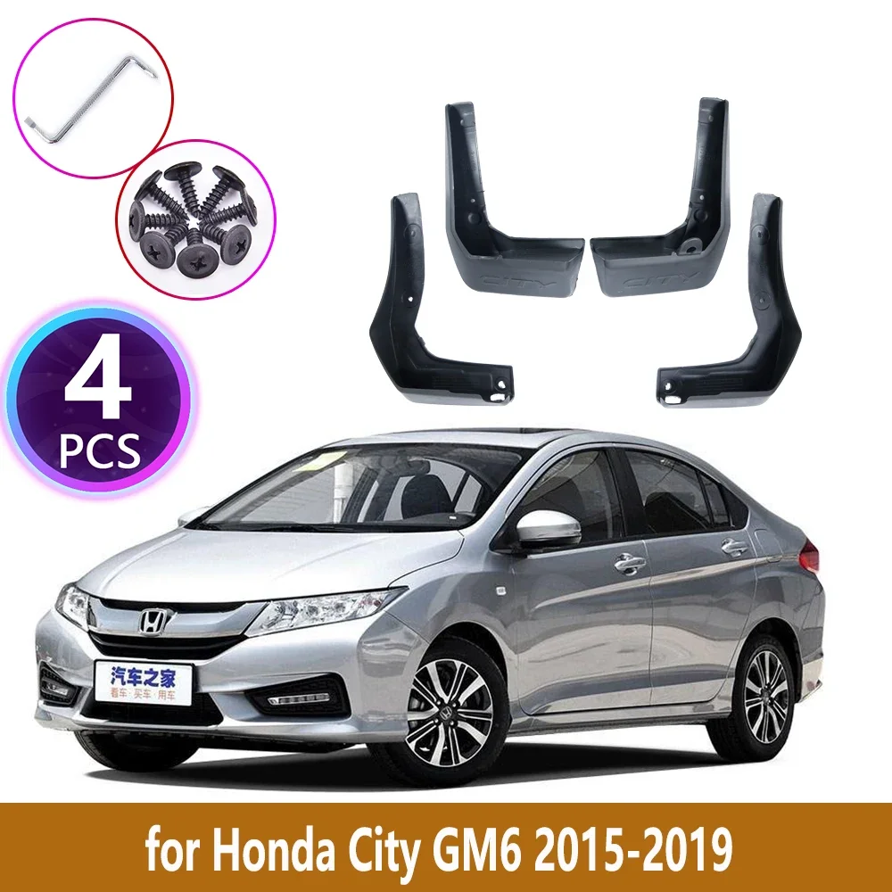 Para-lamas traseiros para Honda City, GM6, 2015, 2016, 2017, 2018, 2019, revestimento, guarda-lamas, proteção para-lamas, acessórios automotivos, 4 unidades
