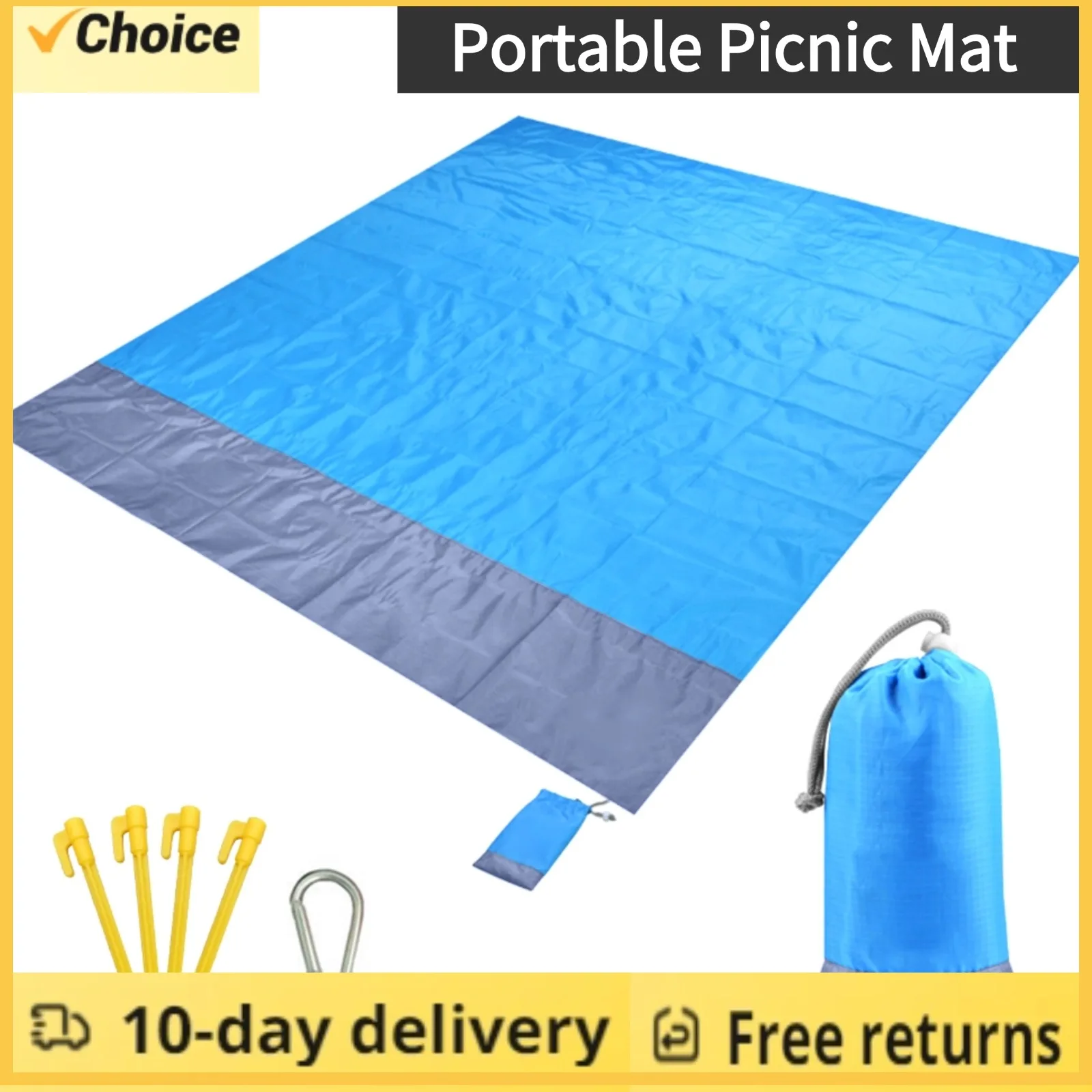 Waterproof Beach Blanket Outdoor Portable Picnic Mat Camping Ground Mat Mattress 2X2.1M Colorful Camping Mat