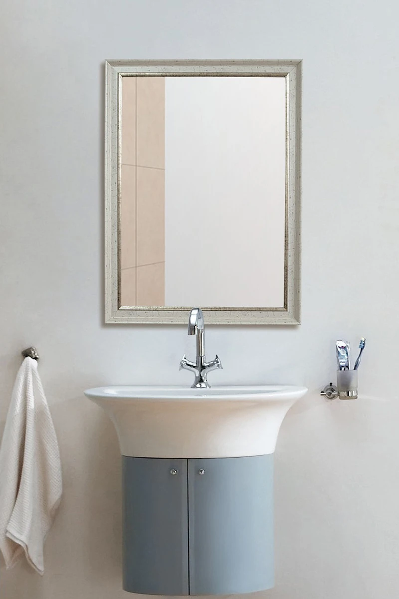 

White imitation retro craft wall-mounted wall-mounted bathroom beauty salon bathroom mirror