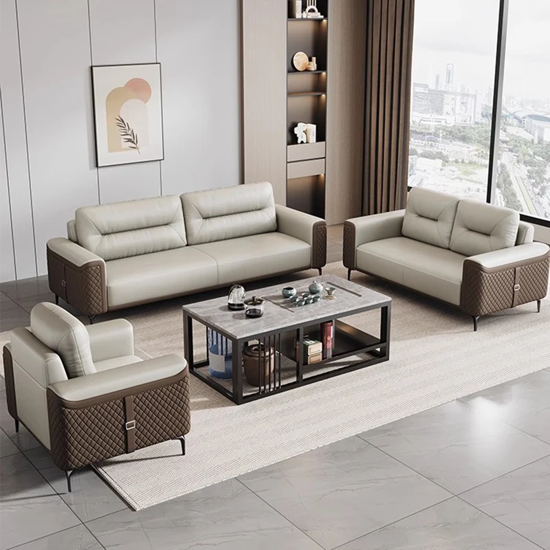 

Ergonomic Reception Living Room Sofa Modular Couch Modern Leather Living Room Sofa Adults Italian Divani Soggiorno Furniture