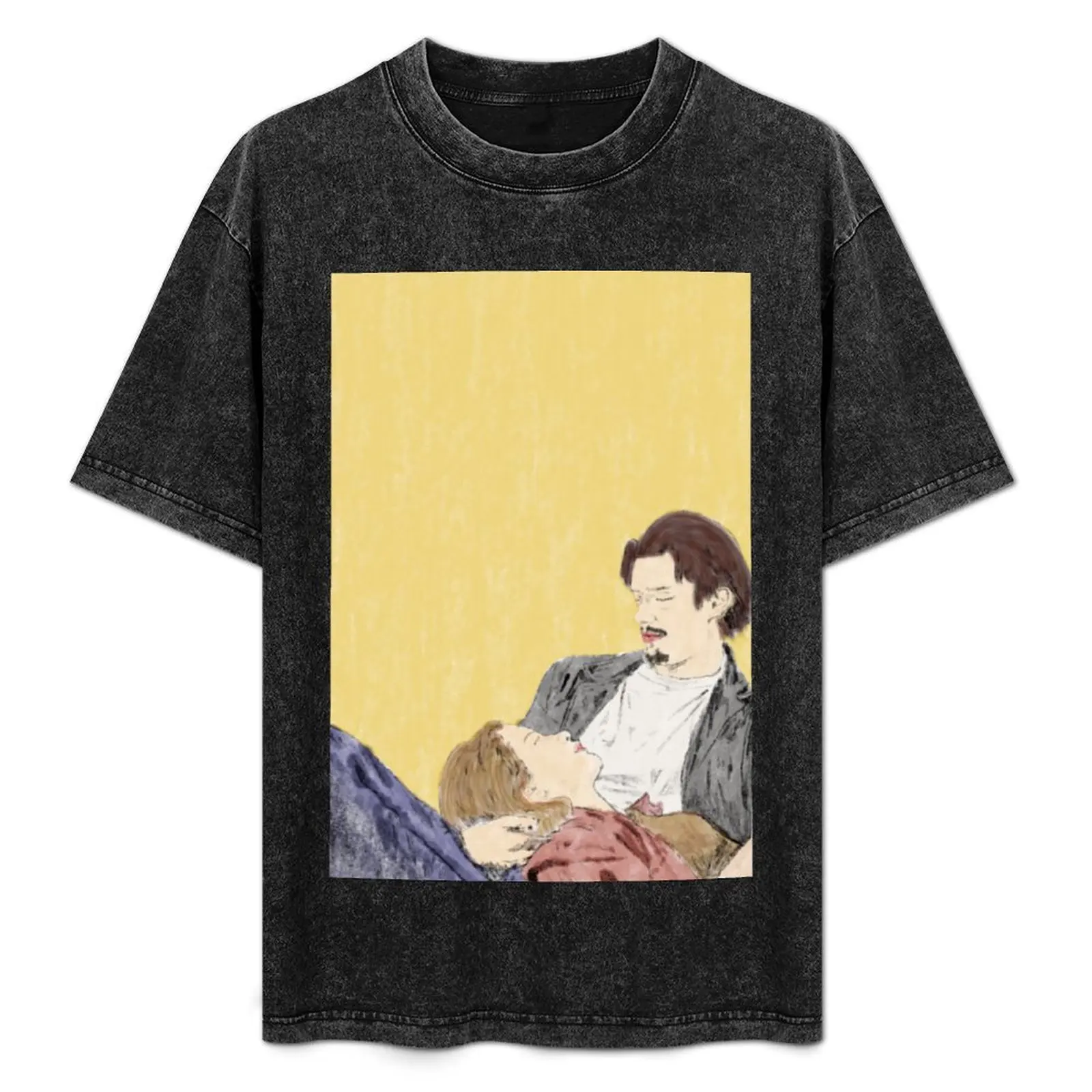 قبل شروق الشمس — تي شيرت بألوان مائية تي شيرت رجالي عادي برسومات تي شيرت للرجال #1