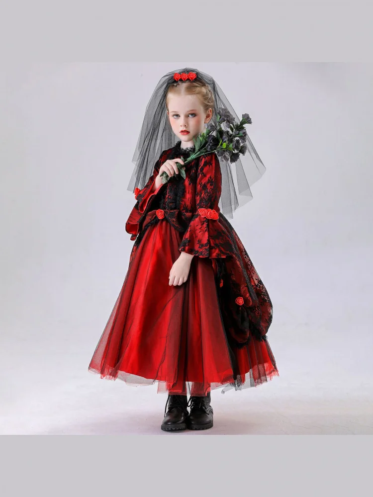 

Юбка принцессы, свадебный доктор, детский костюм на Хэллоуин, хлопковая одежда с высокой талией и высоким террортом для детей