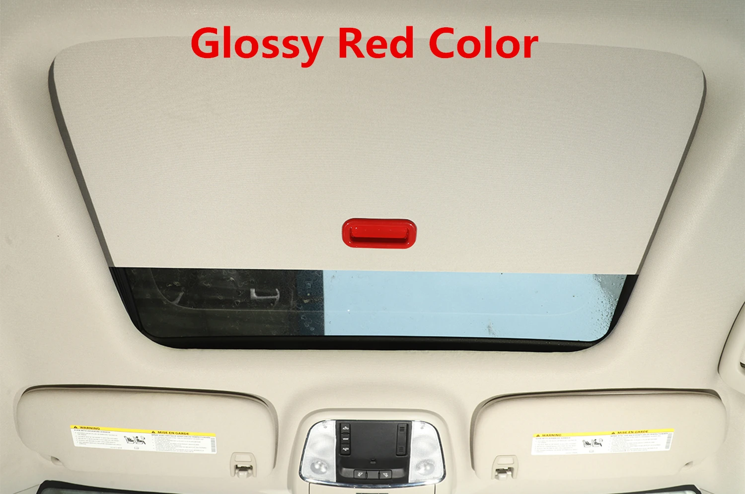 Car Roof Sunroof Handle Decorative Cover Trim for Dodge Durango 2011-2023 Interior Mouldings Accessories Carbon Fiber Look Red 4