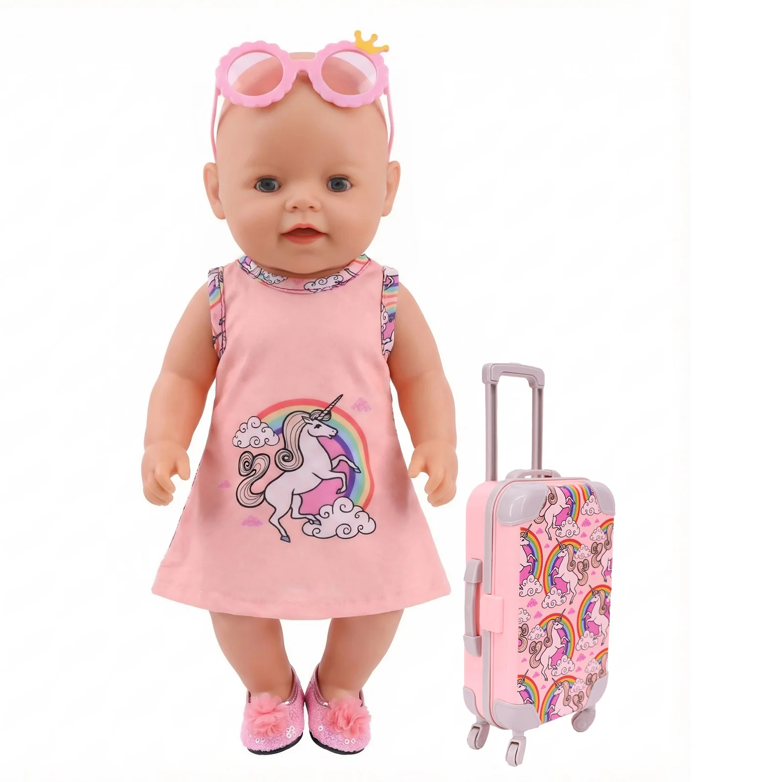 Dress Doll Clothes 12&14sets For 16-18Inch&40-45cm Baby New Born Doll Brilliant Party Reunion Doll Skirt American Doll Girl Gift
