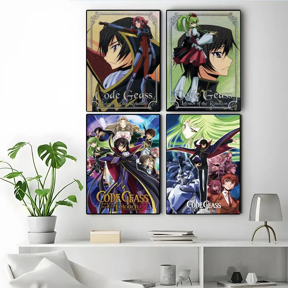 Anime Code Geass Poster Poster Self-adhesive Art Waterproof Paper Sticker Coffee House Bar Room Wall Decor