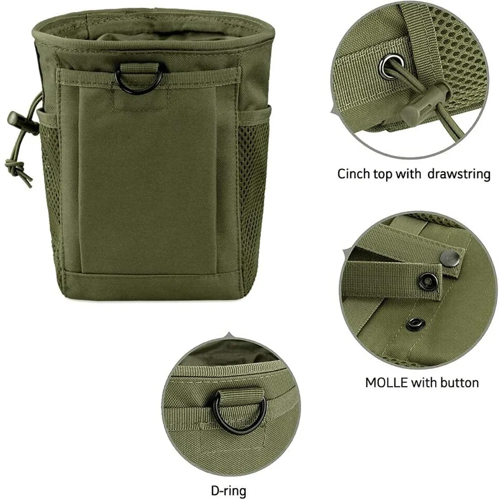 Molle Dump Pouch,Hunting Magazine Recovery Pouch Drastring Ammo Bag Belt Waist Fanny Pack Adjustable Holster Bag