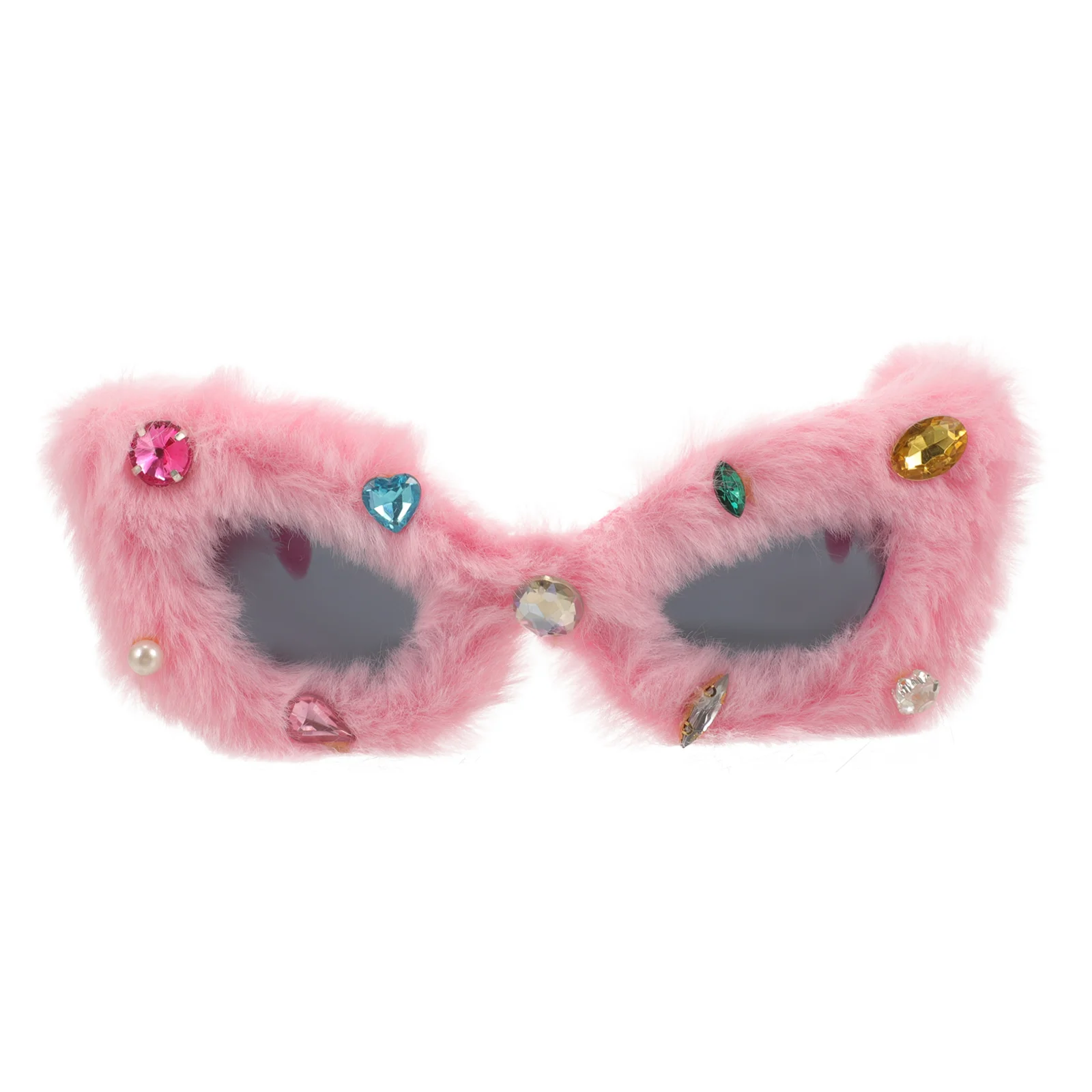 

Plush Sunglasses Party Eyeglass Earrings Birthday Heart Women Funny for Fuzzy With Diamond Man