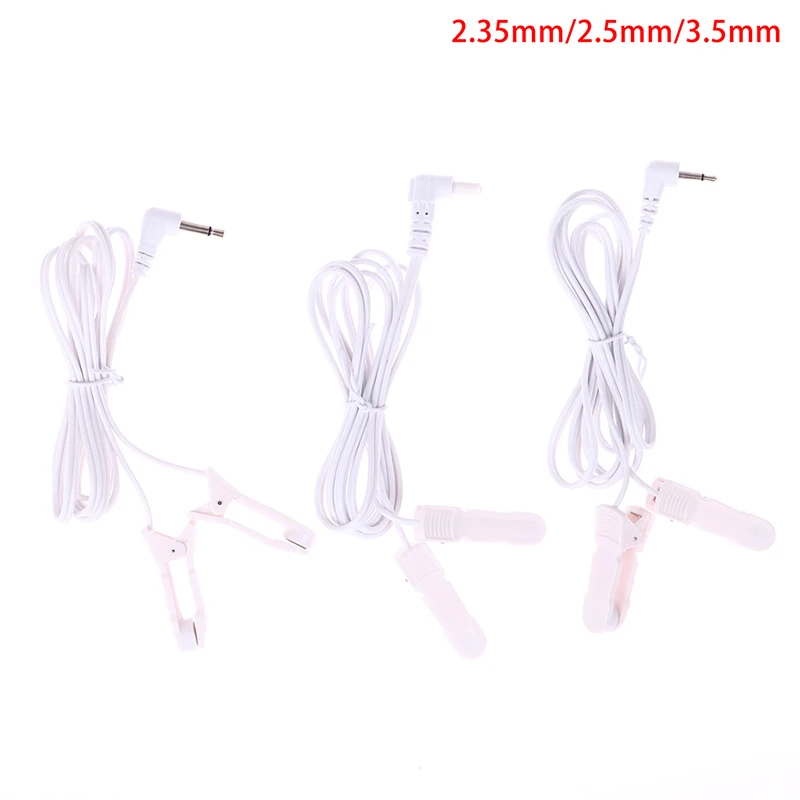 

1pcs 2.35/2.5/3.5mm Jack Of Digital TENS Therapy Machine Massager Plug Electrode Lead Wires Connecting Cables With 2 Ear Clips