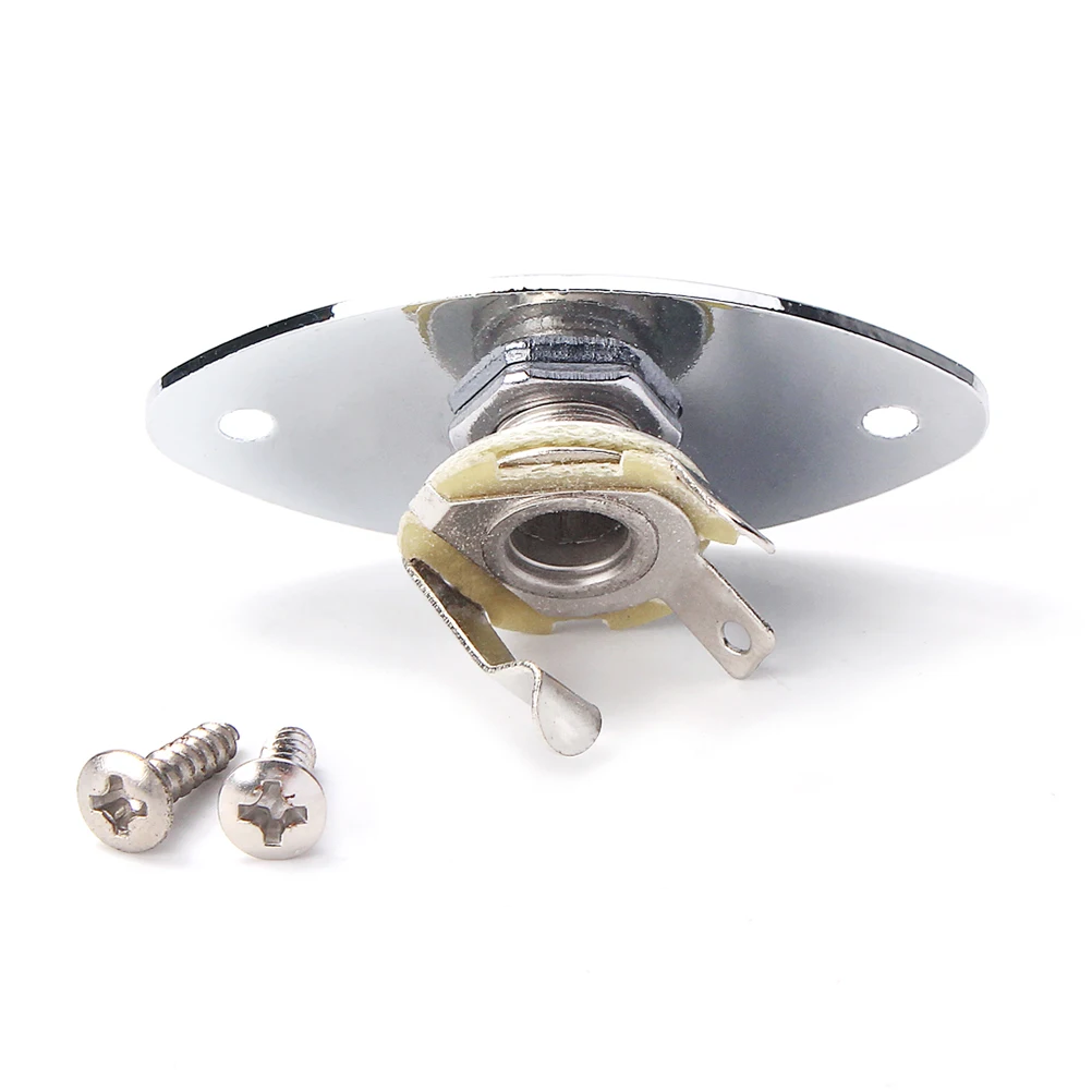 

Output Jack Plate 2.5Cm Wide 3.7Cm Screw Hole Distance Replacement For Electric Acoustic Bass Guitar Mono Socket Guitar