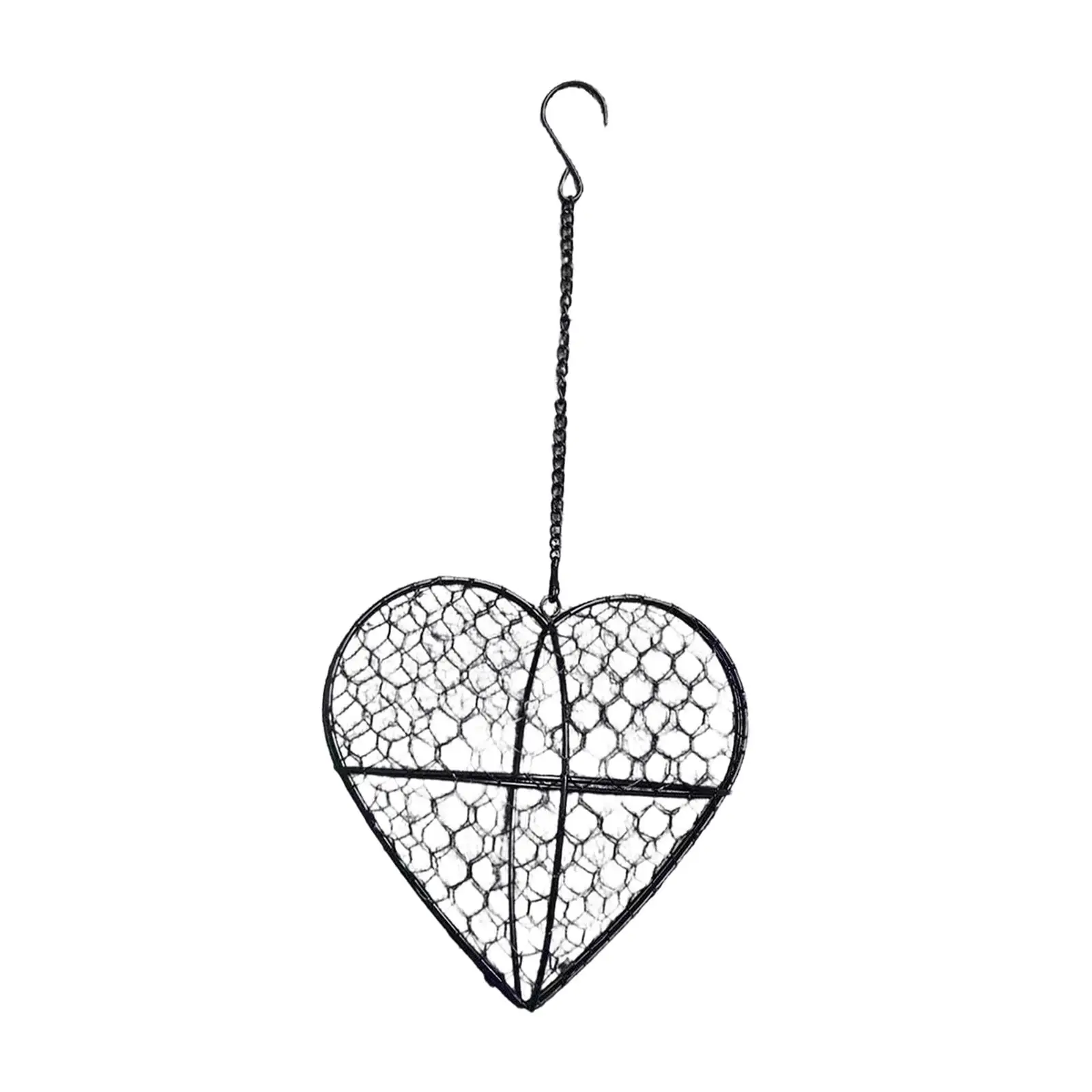 Heart Shaped Hanging Planter Flower Pot Decorative Space Saving Metal Wire Plant