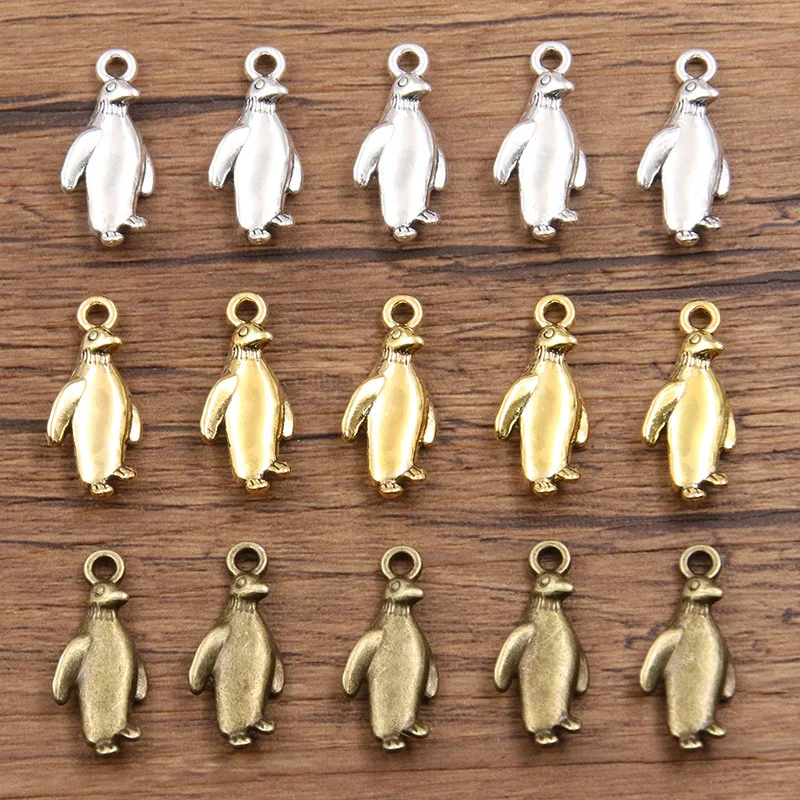 

50pcs/lot Jewelry Accessory Retro Alloy Penguin Shaped DIY Charms Pendants